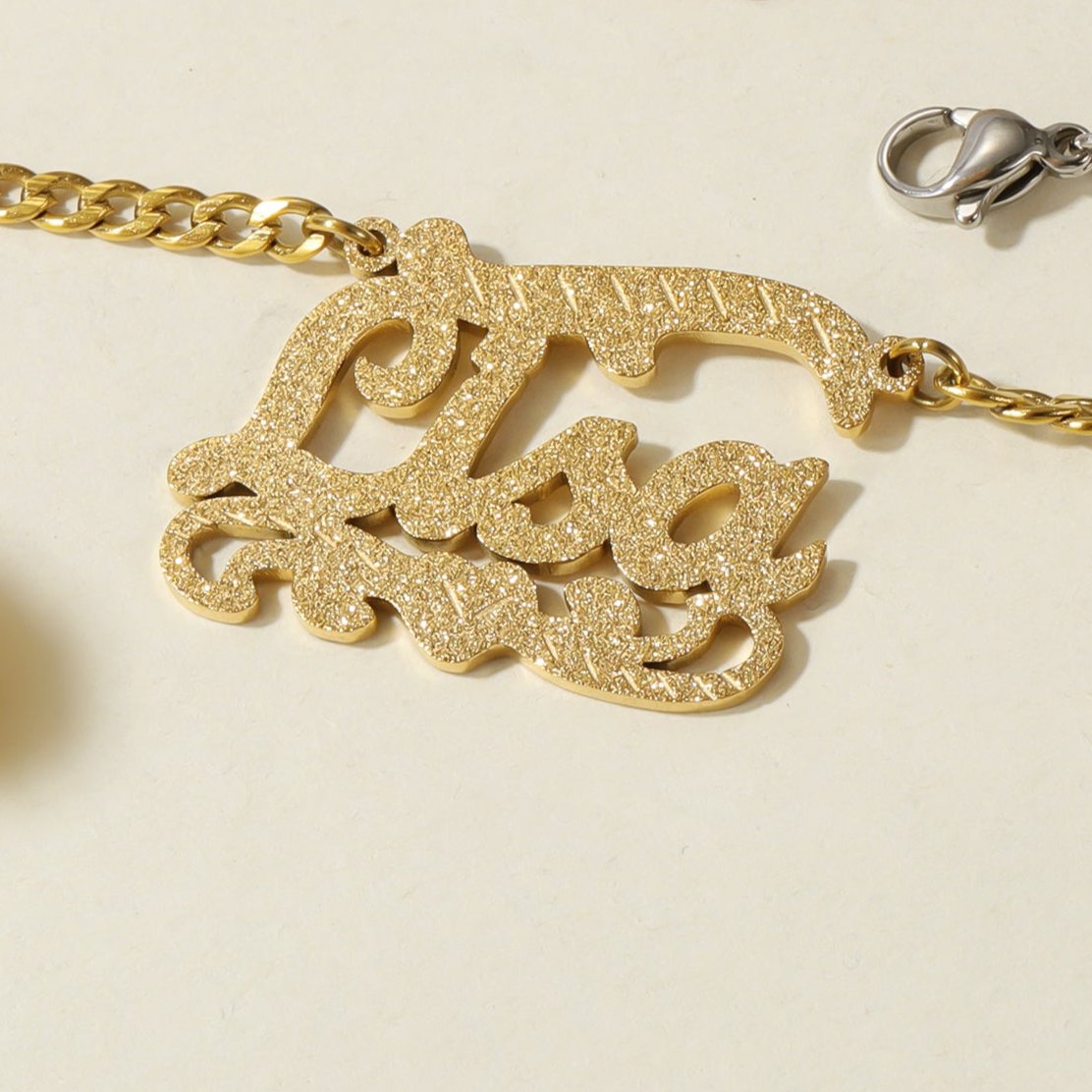 Frances Diamond Cut Cloud Heart Name Necklace