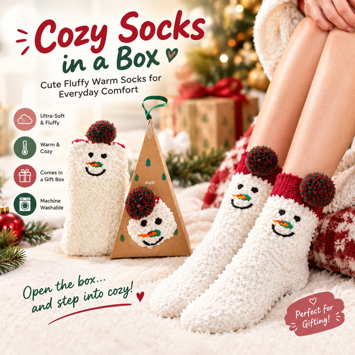 𧦠Cozy Socks in a Box ā Cute Fluffy Warm Socks for Everyday Comfort