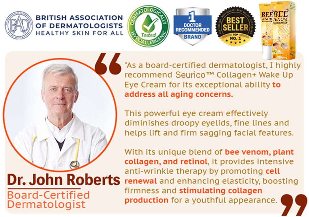 🏆 Seurico™ Collagen+ Bee Venom Anti-Sagging Lifting Wake Up Eye Cream 🐝