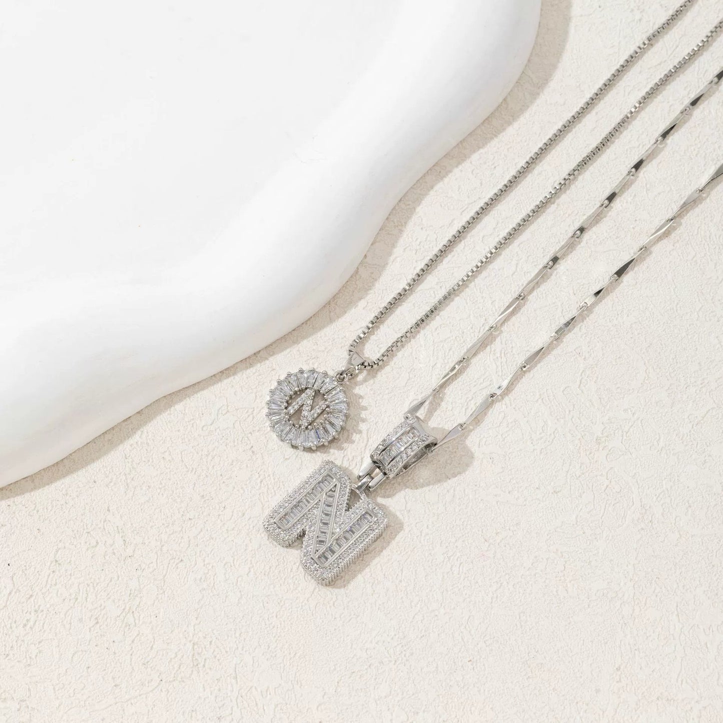 BUY 1 GET 1 FREE(2 Pack)--Diamond Letter Initial Necklaces--50% OFF until 23:59!