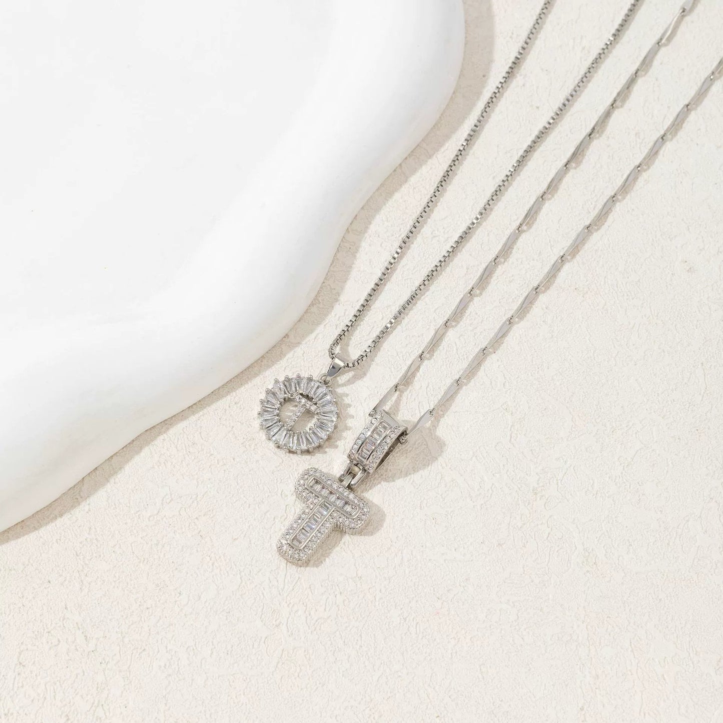 BUY 1 GET 1 FREE(2 Pack)--Diamond Letter Initial Necklaces--50% OFF until 23:59!