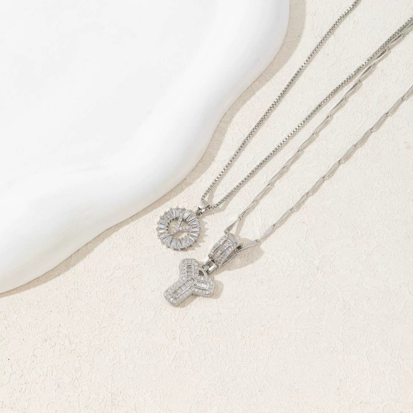 BUY 1 GET 1 FREE(2 Pack)--Diamond Letter Initial Necklaces--50% OFF until 23:59!