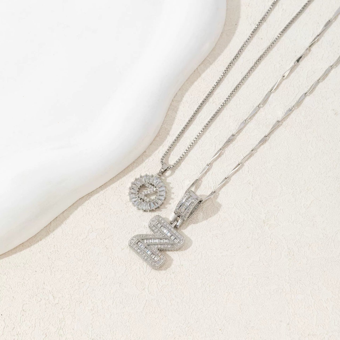 BUY 1 GET 1 FREE(2 Pack)--Diamond Letter Initial Necklaces--50% OFF until 23:59!
