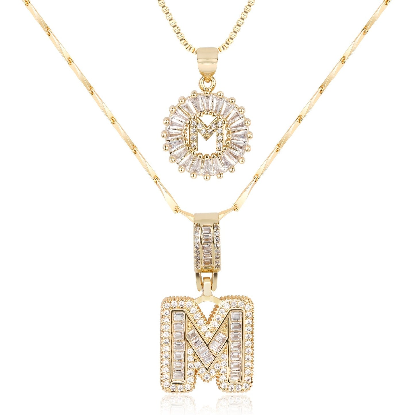 BUY 1 GET 1 FREE(2 Pack)--Diamond Letter Initial Necklaces--50% OFF until 23:59!