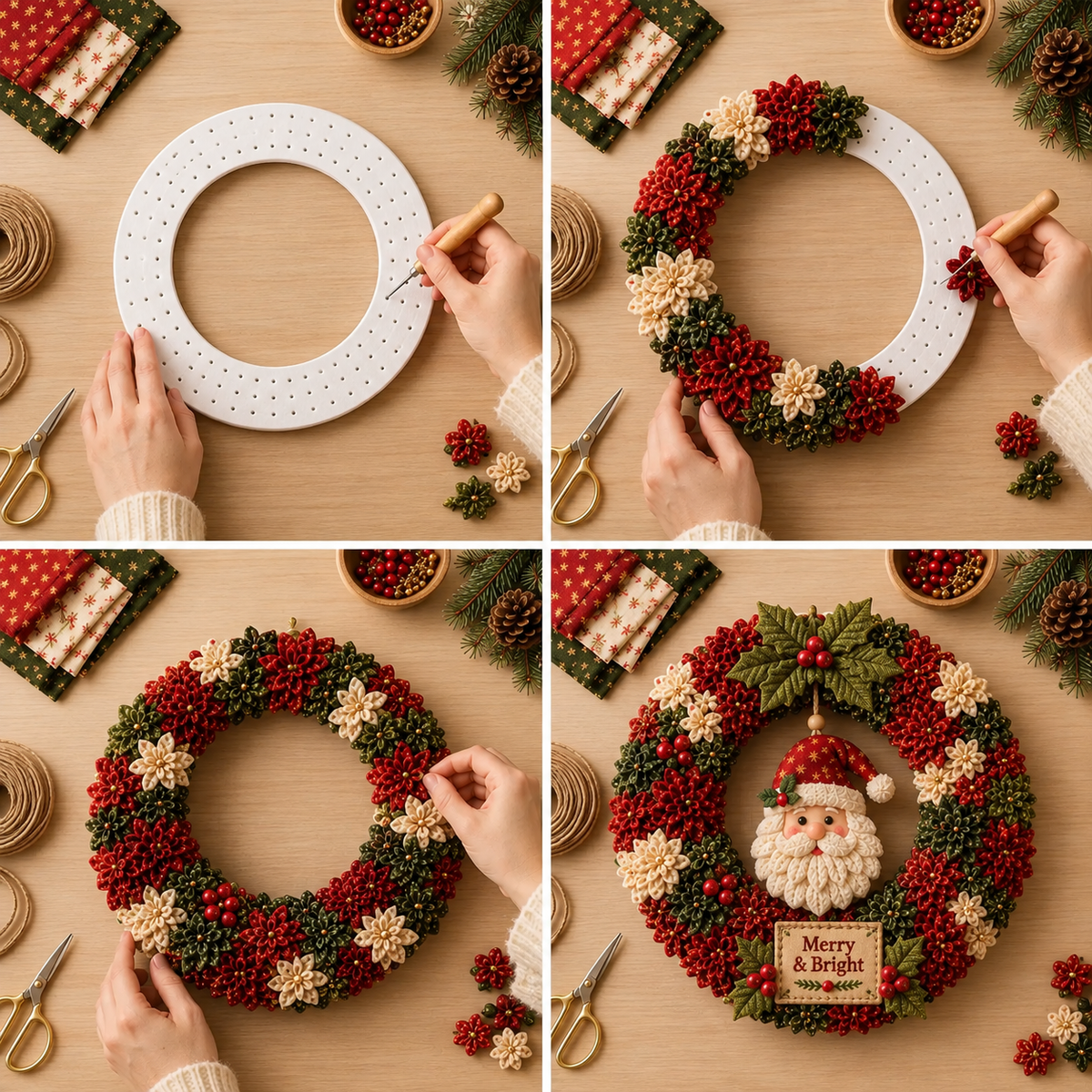 Christmas Fabric Wreath DIY Kit