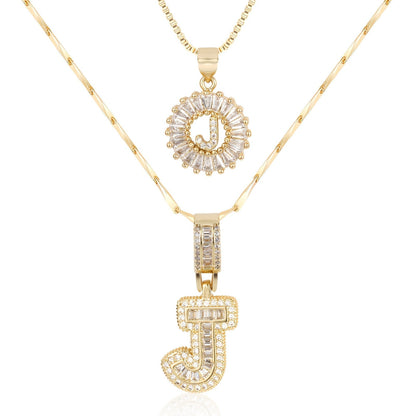 BUY 1 GET 1 FREE(2 Pack)--Diamond Letter Initial Necklaces--50% OFF until 23:59!
