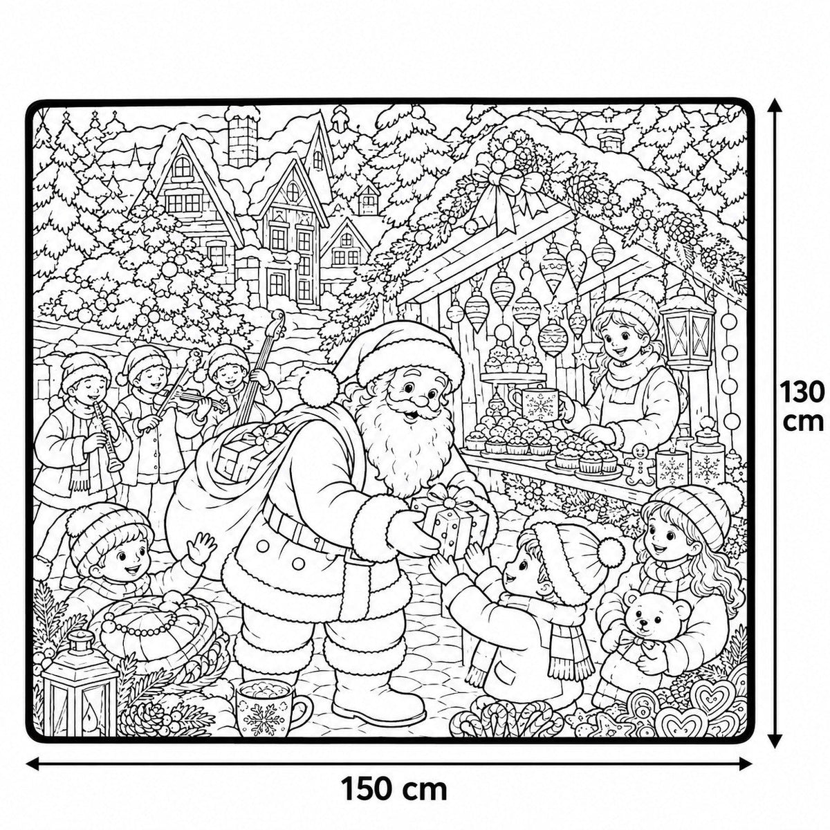 Christmas Color-Your-Own Blanket – DIY Doodle Blanket with 24 Markers