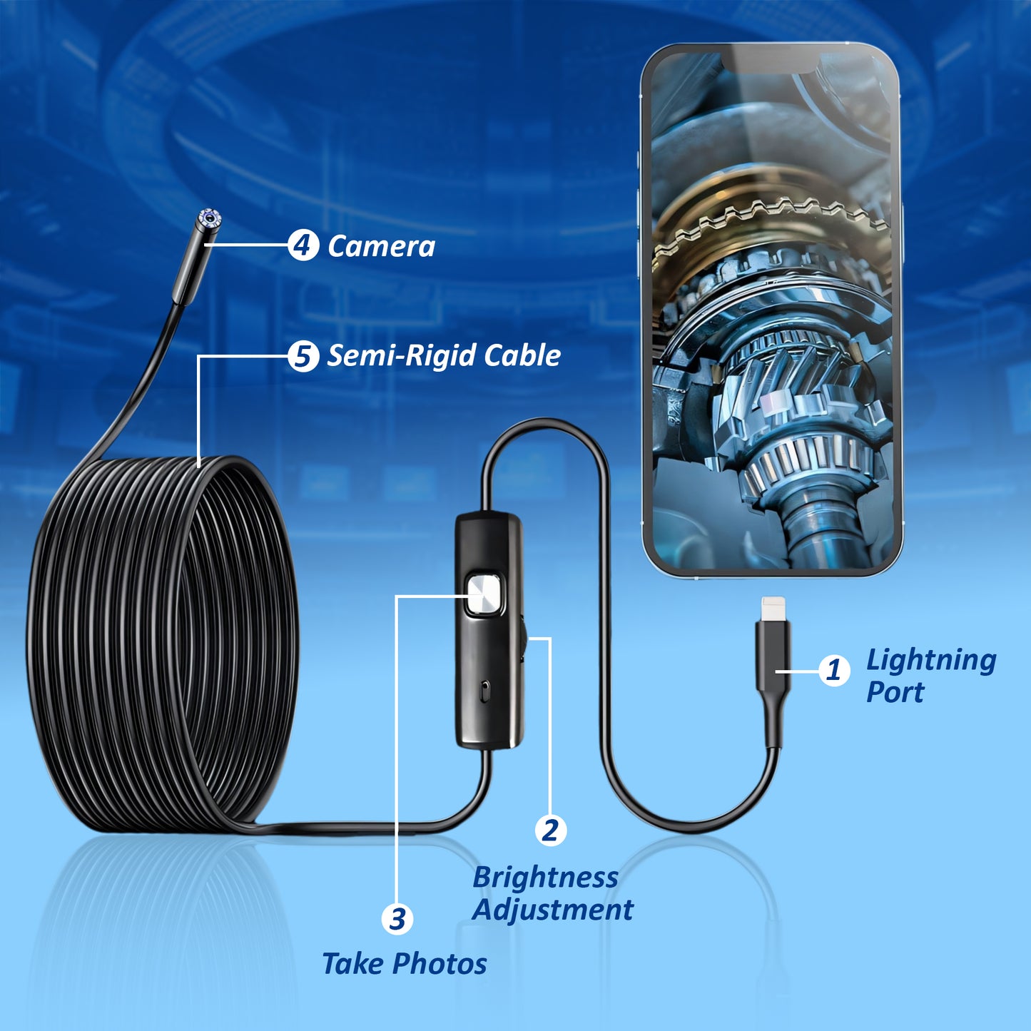 ⚡🔥Limited Time Only: Get 50% Off Now! 🎁  ~Deep View Mini Endoscope Camera for Industrial & Automotive Inspection