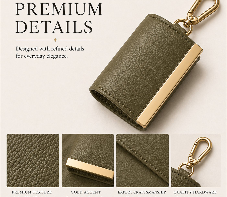TAHWBAG pebbled pouch and gold-tone hardware details