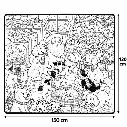 Christmas Color-Your-Own Blanket – DIY Doodle Blanket with 24 Markers