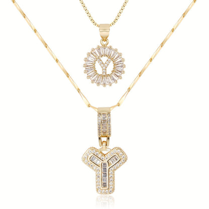 BUY 1 GET 1 FREE(2 Pack)--Diamond Letter Initial Necklaces--50% OFF until 23:59!
