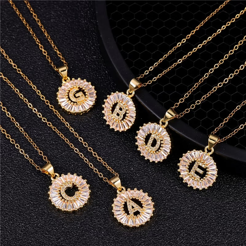 BUY 1 GET 1 FREE(2 Pack)--Diamond Letter Initial Necklaces--50% OFF until 23:59!