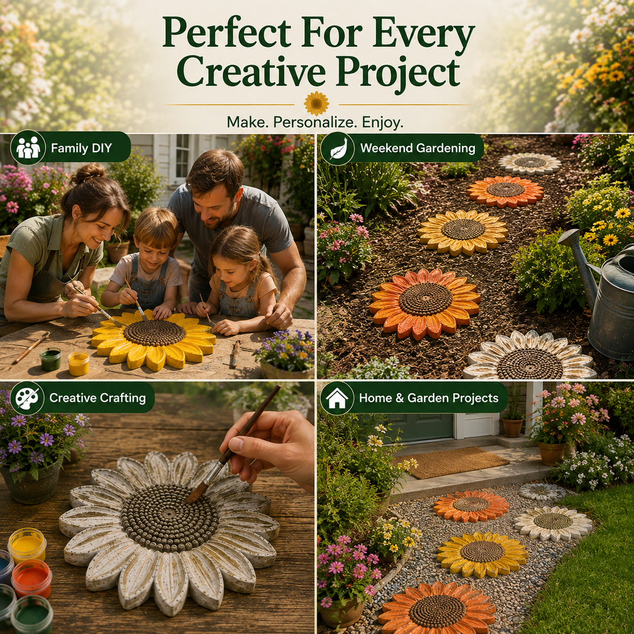 🌻Turn Concrete Into Beautiful Garden Decor