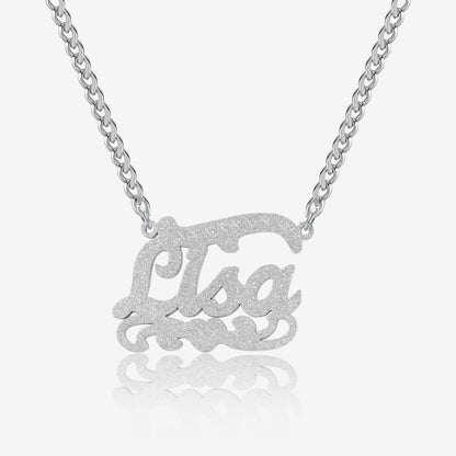 Frances Diamond Cut Cloud Heart Name Necklace