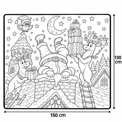 Christmas Color-Your-Own Blanket – DIY Doodle Blanket with 24 Markers