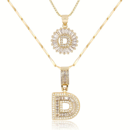 BUY 1 GET 1 FREE(2 Pack)--Diamond Letter Initial Necklaces--50% OFF until 23:59!