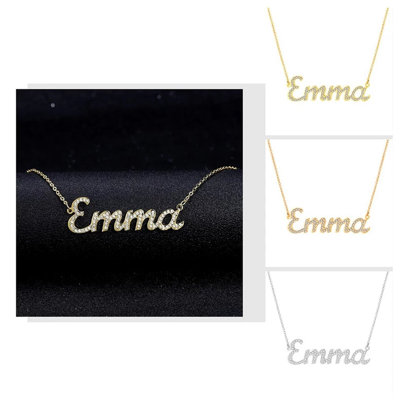 Elena Crystal Personalised Name Necklace