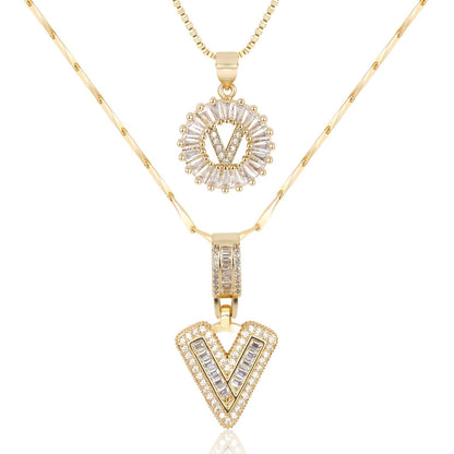 BUY 1 GET 1 FREE(2 Pack)--Diamond Letter Initial Necklaces--50% OFF until 23:59!
