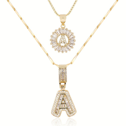 BUY 1 GET 1 FREE(2 Pack)--Diamond Letter Initial Necklaces--50% OFF until 23:59!