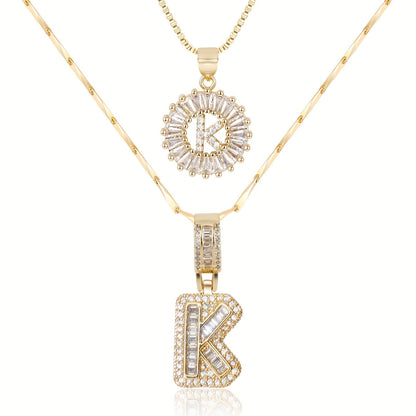 BUY 1 GET 1 FREE(2 Pack)--Diamond Letter Initial Necklaces--50% OFF until 23:59!