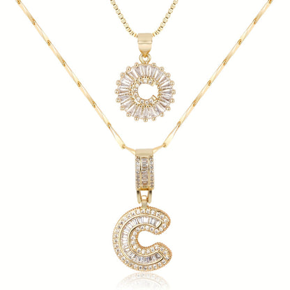 BUY 1 GET 1 FREE(2 Pack)--Diamond Letter Initial Necklaces--50% OFF until 23:59!