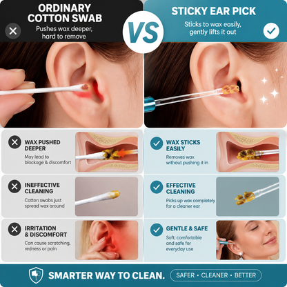 🥇 Twist. Lift. Clean. 360° Sticky Ear Cleaner.