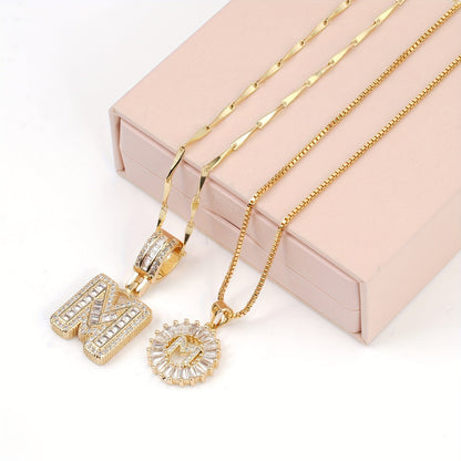 BUY 1 GET 1 FREE(2 Pack)--Diamond Letter Initial Necklaces--50% OFF until 23:59!