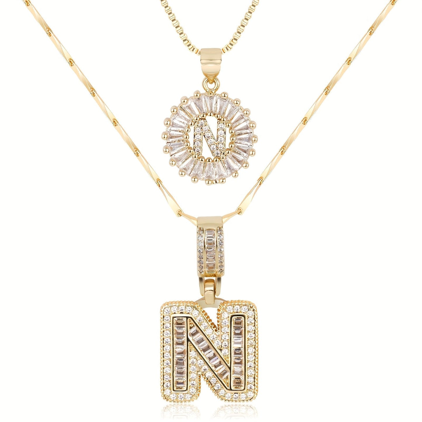 BUY 1 GET 1 FREE(2 Pack)--Diamond Letter Initial Necklaces--50% OFF until 23:59!
