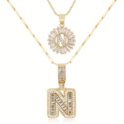 BUY 1 GET 1 FREE(2 Pack)--Diamond Letter Initial Necklaces--50% OFF until 23:59!