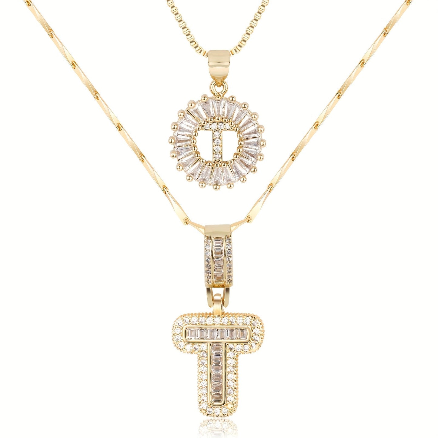 BUY 1 GET 1 FREE(2 Pack)--Diamond Letter Initial Necklaces--50% OFF until 23:59!