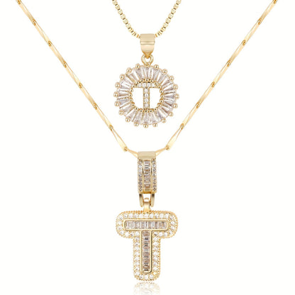 BUY 1 GET 1 FREE(2 Pack)--Diamond Letter Initial Necklaces--50% OFF until 23:59!