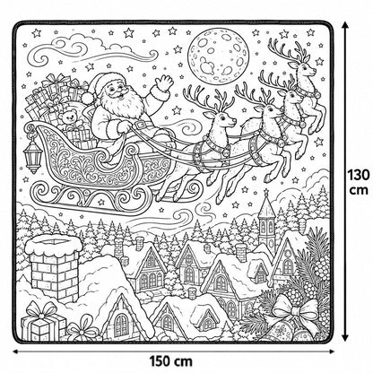 Christmas Color-Your-Own Blanket – DIY Doodle Blanket with 24 Markers