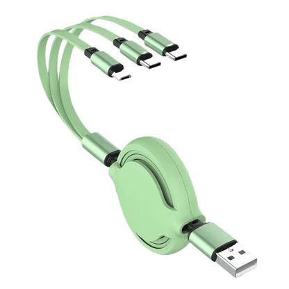 🔄 3-in-1 Retractable Fast Charging Cable—Pocket-Sized Power for Every Device