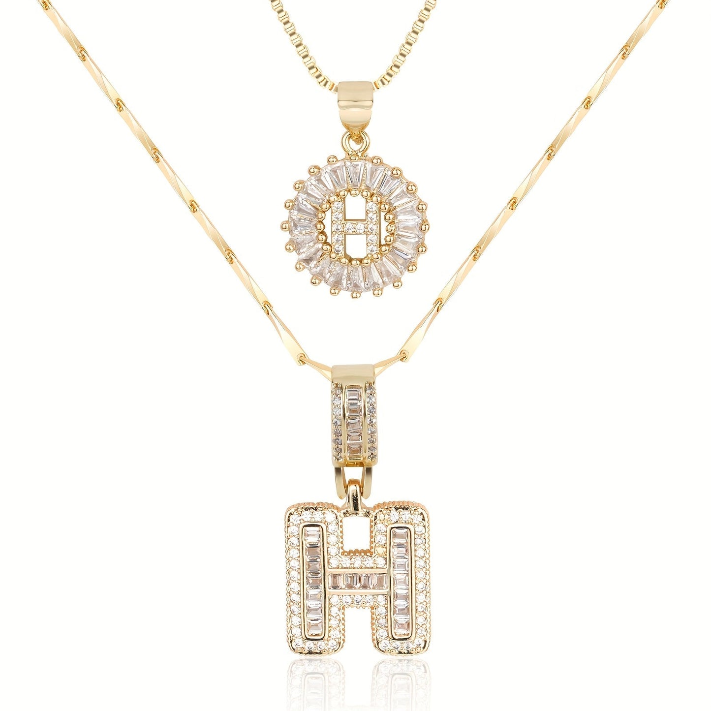 BUY 1 GET 1 FREE(2 Pack)--Diamond Letter Initial Necklaces--50% OFF until 23:59!