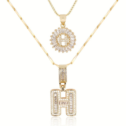 BUY 1 GET 1 FREE(2 Pack)--Diamond Letter Initial Necklaces--50% OFF until 23:59!