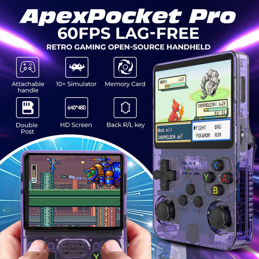 ApexPocket Pro – 60FPS Lag-Free Retro Gaming Open-Source Handheld