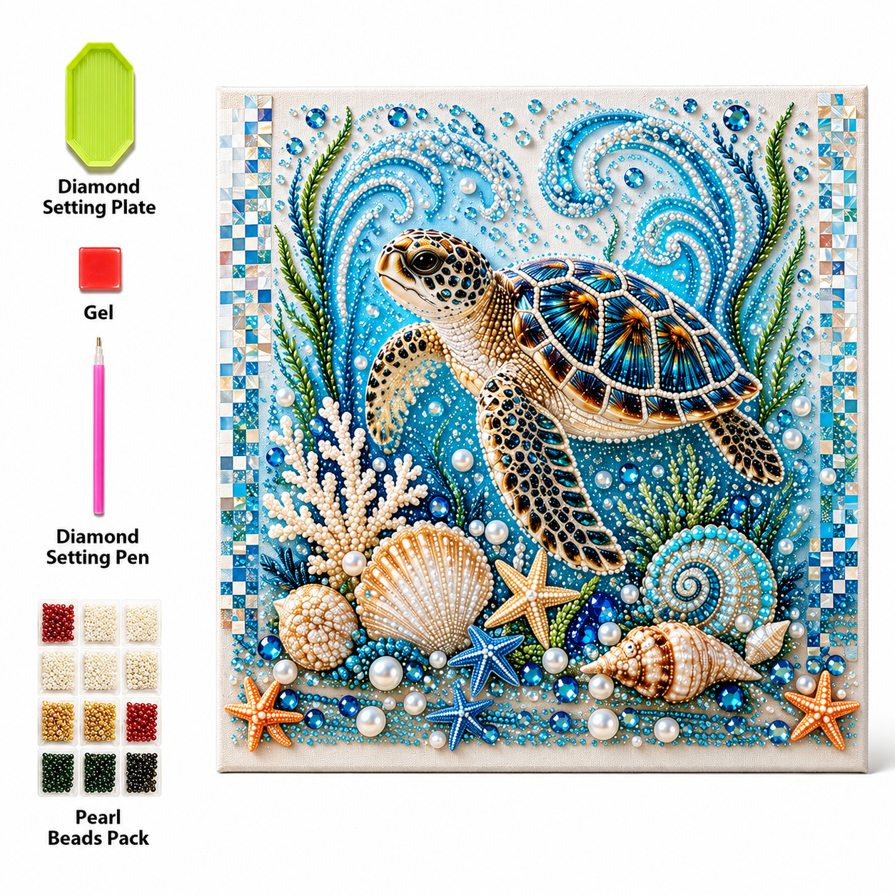 🌊 Bring the Ocean to Life With Every Sparkling Pearl - Ocean Pearl Mosaic Art Kit