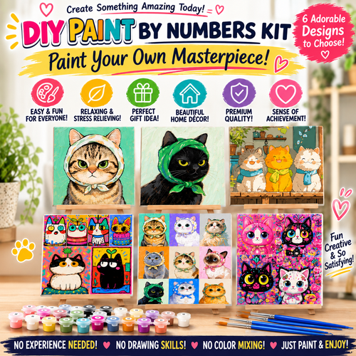 🔥LAST DAY 50% OFF -🎨 Paint Your Own Masterpiece – Beginner-Friendly DIY Paint by Numbers Canvas Kit