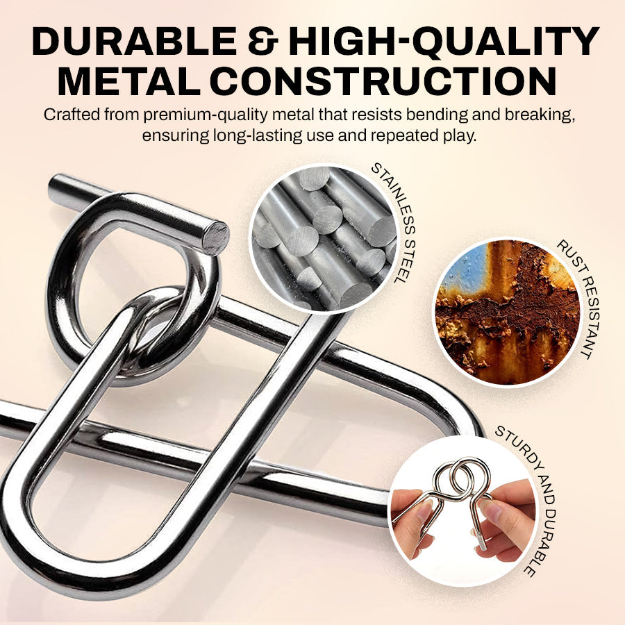 Classic Wire Disentanglement Puzzles - Brain Training Kit