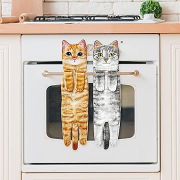 😺Funny Cat Hand Towels