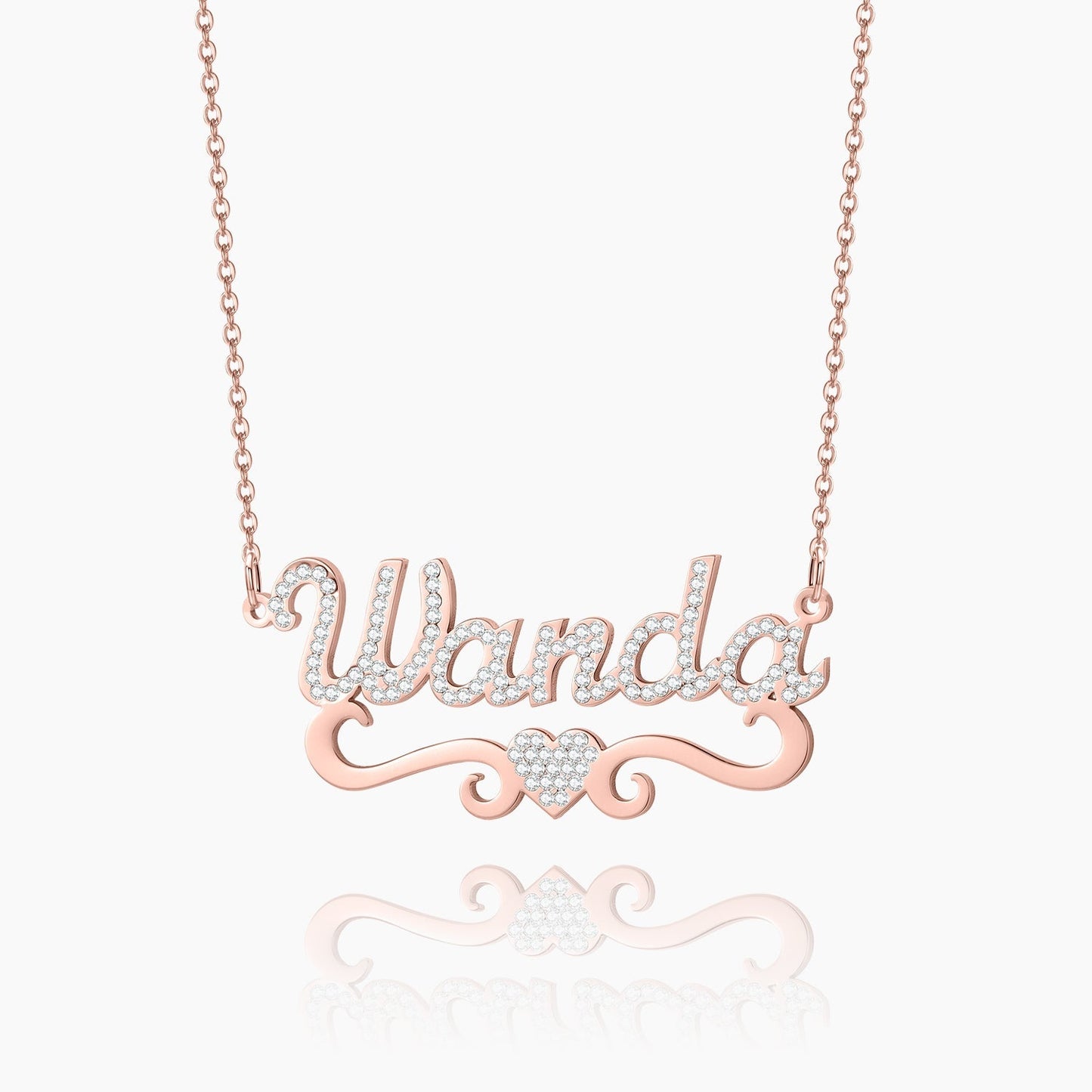 Elsa Iced Heart Name Necklace