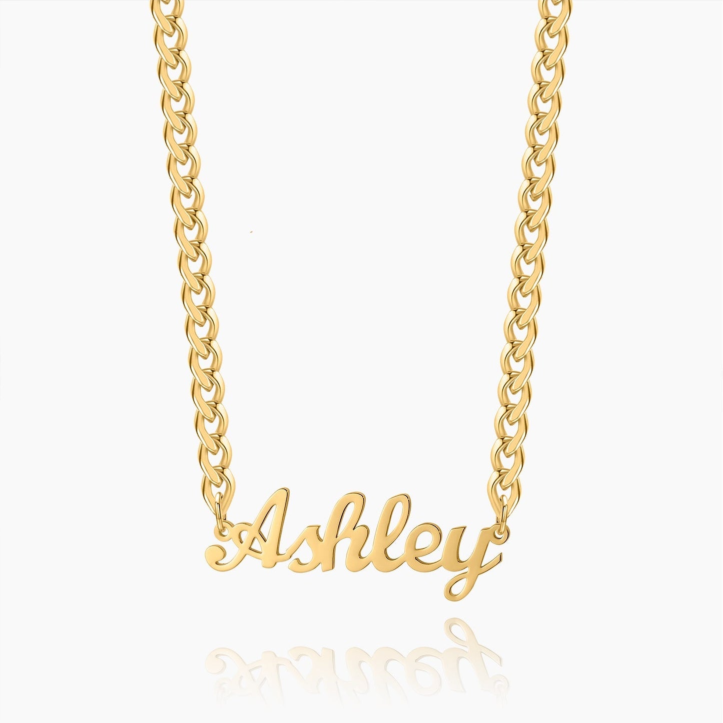 Ashley Custom Name Necklace Cuban Chain