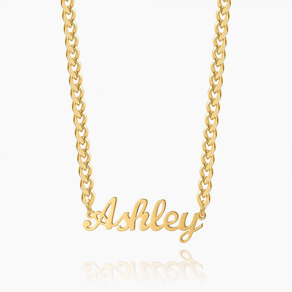 Ashley Custom Name Necklace Cuban Chain