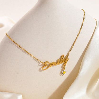 Estelle Petal & Gem Name Necklace