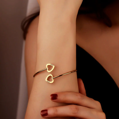 Calista Personalized Stainless Steel Heart Bracelet