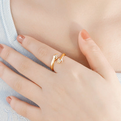 Anna Couple Engraved Open Ring