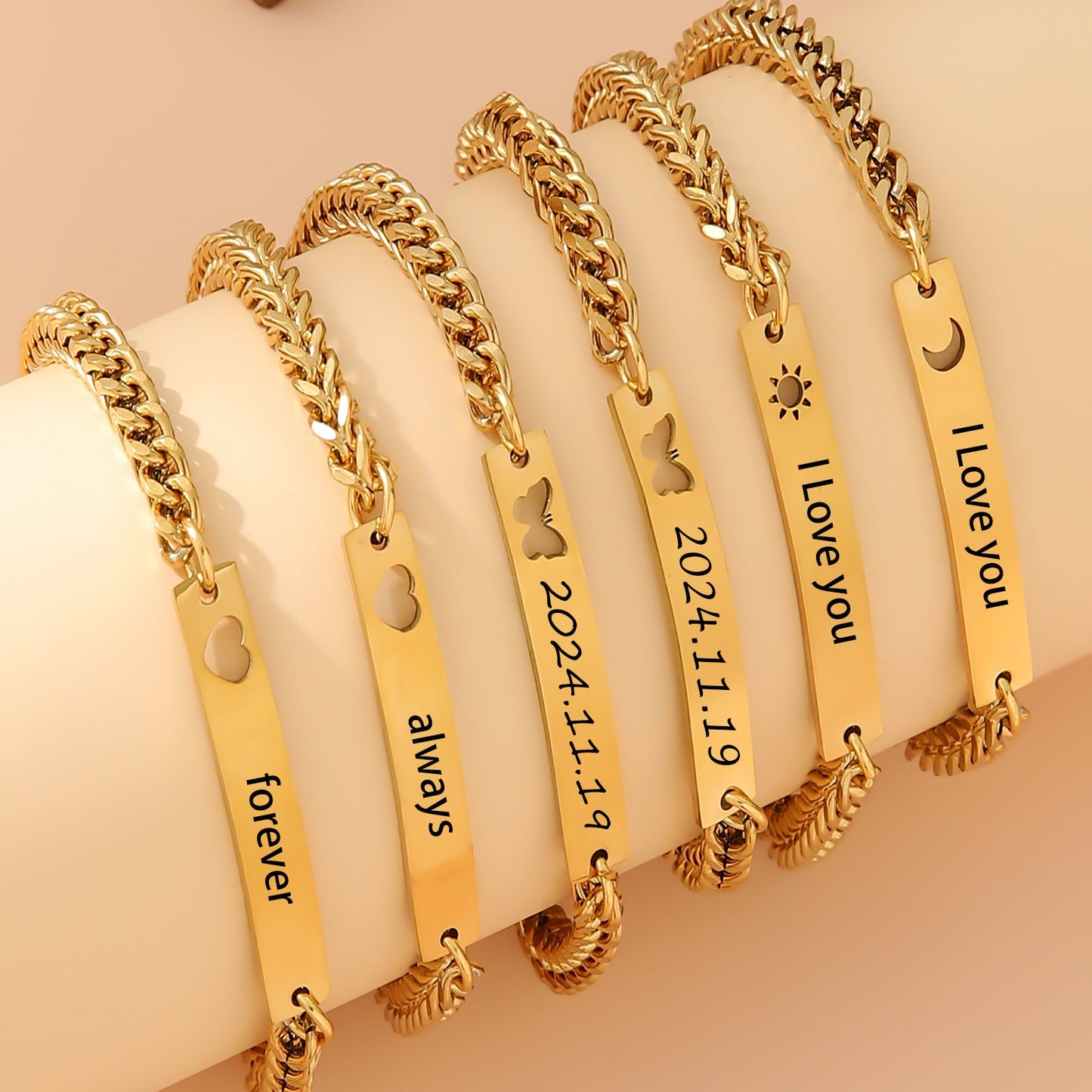 Harmony Golden Sun and Moon DIY Engraved Bracelet