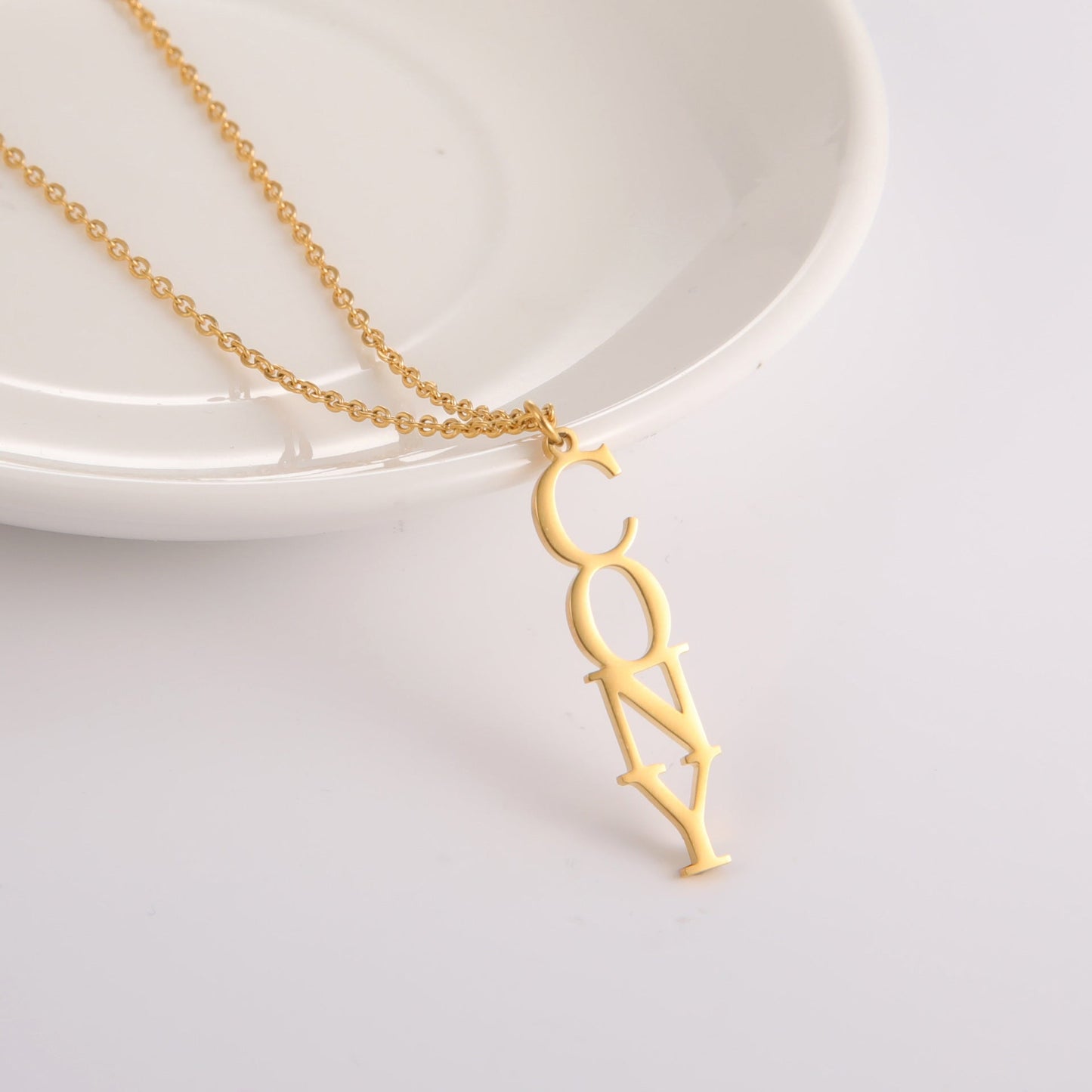 Anna Customizable Letter Name Pendant Necklace