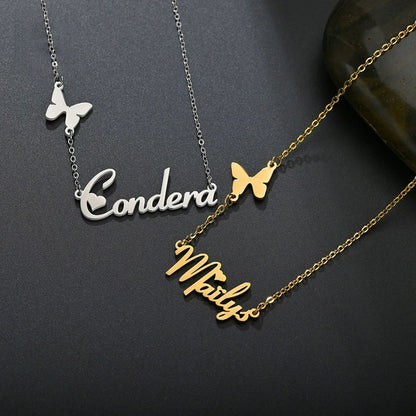 Butterfly Love Name Necklace