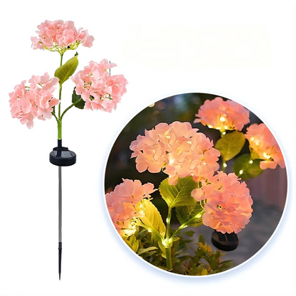 Outdoor Solar Hydrangea Lights - Garden Stake Decor